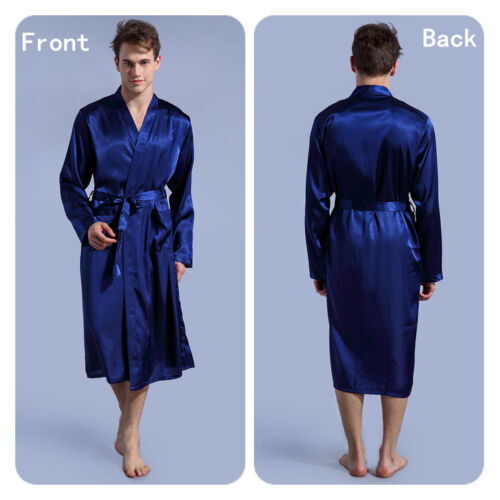 Mens pajamas kimono long satin - pajamas,