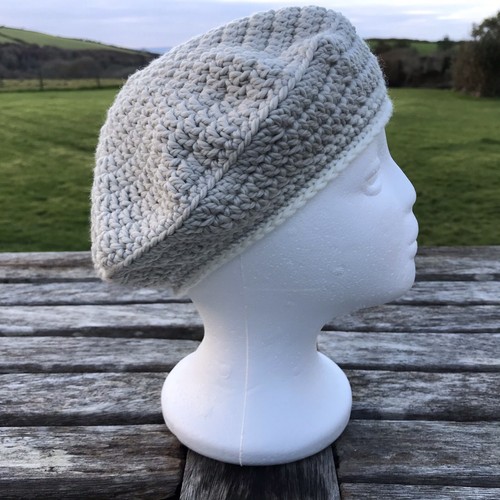 Handmade grey crochet beret - handmade,