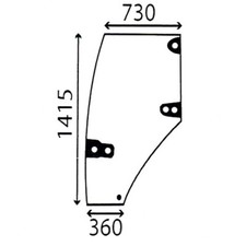 DOOR GLASS (L/H) FOR McCORMICK MC80 MC90 MC95 MC100 MC105 MC115 MC135 TRACTORS.