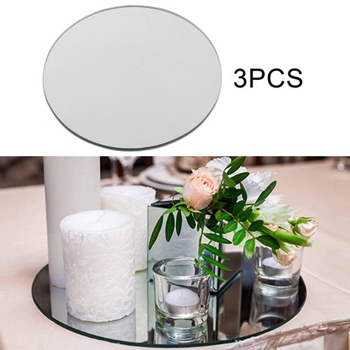 Silver round mirror plate - round,
