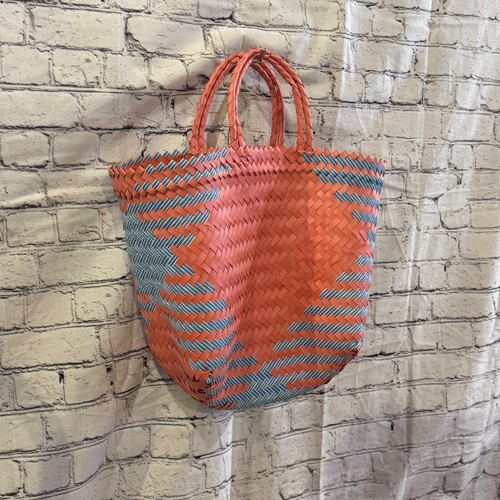 Blue red 40cm handwoven - red, tote