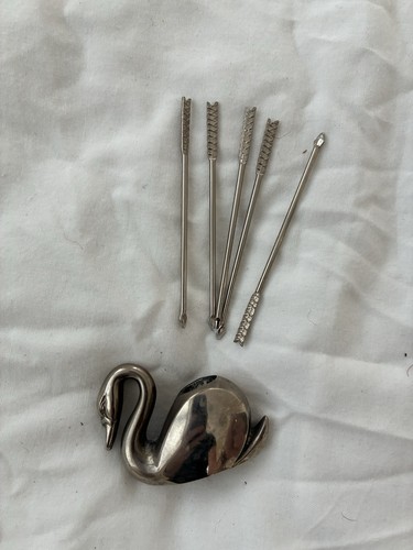 Silver plated swan with - silver,