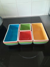 Whittard Of Chelsea Ceramic Striped Party Tapas Chip & Dip Set 4