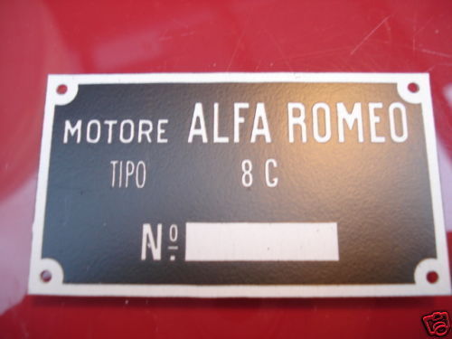 Nameplate alfa romeo plate - nameplate, id