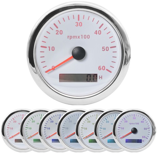 85mm white tachometer gauge - 85mm,