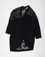 Paris and Needles Womens Black V-Neck Polyester Blend Cardigan Size XS - Lace O