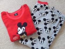 LADIES PYJAMAS. SIZE 12/ 14 , "DISNEY" RED / BLACK / GREY. MICKEY MOUSE. GC