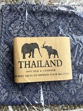 Elegant Blue Scarf/Shawl/Wrap - Thailand - 100% Silk & Cashmere 