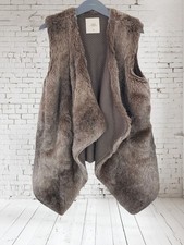 Zara Brown Faux Fur Vest Gilet