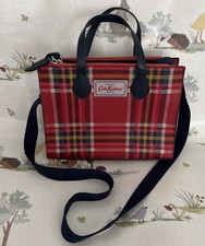 Fab Original Cath Kidston Tartan Red Navy Blue Small Tote Bag Shoulder Handbag