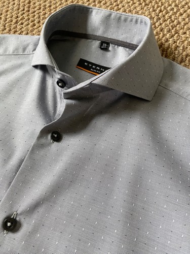 Eterna slim fit grey polkadot - eterna,