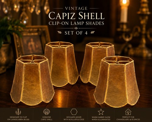 Vintage set amber capiz - 4,