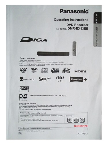 Panasonic diga owner manual - panasonic,