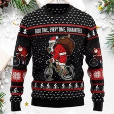 Christmas Jumper Mens Funny Santa Claus jumpers small medium large xl  UK