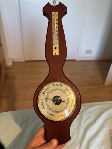 Vintage wooden barometer - wooden,