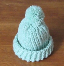 baby bobble hat, merino wool, size, newborn to 3 months, handmade