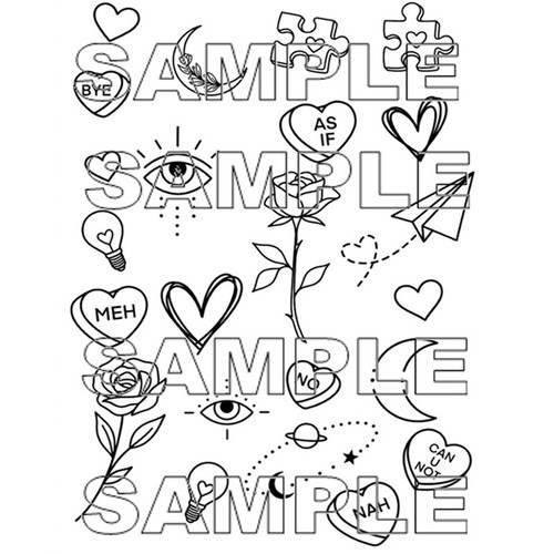 Tattoo stencil sheet ready - sheet,