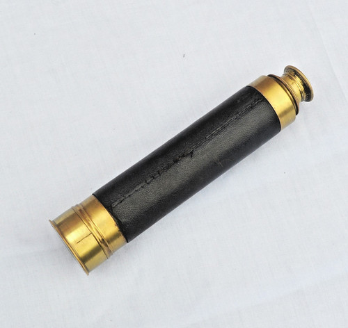 Three draw brass telescope - ,