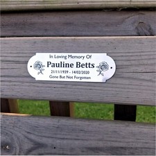 engraved garden bench plaque