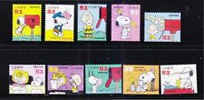 JAPAN 2014 SNOOPY & FRIENDS 82 YEN COMP. SET OF 10 STAMPS IN FINE USED CONDITION
