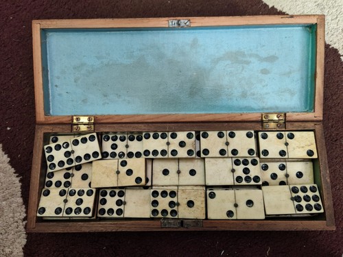 Antique double nine dominoes
