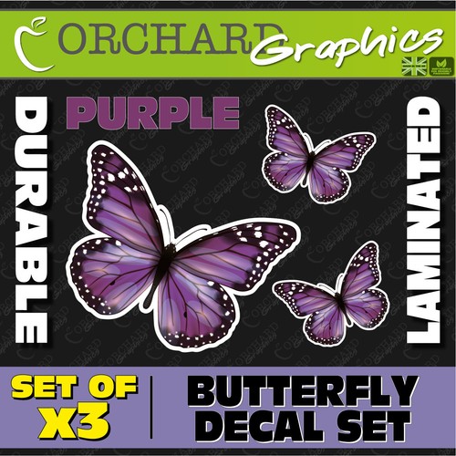 Purple butterfly car - x3,