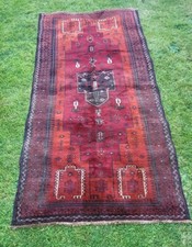 Handmade Afghan Rug 243 x 116 cm 100 % Wool