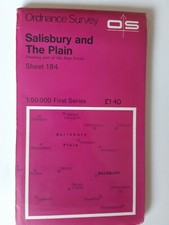 Vintage Ordnance Survey Map Salisbury and The Plain 1974