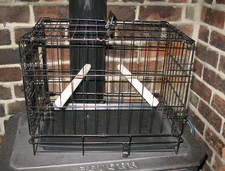 Medium Small Metal Foldable Pet Animal Transport Crate Cage Travel Carrier +Tray