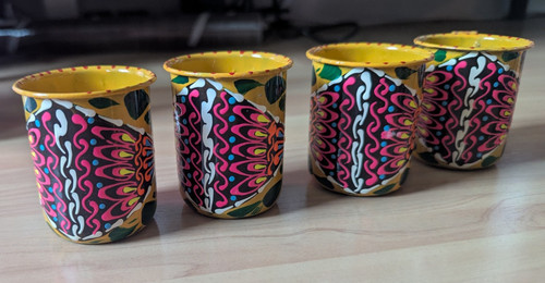 Set hand painted - 4,