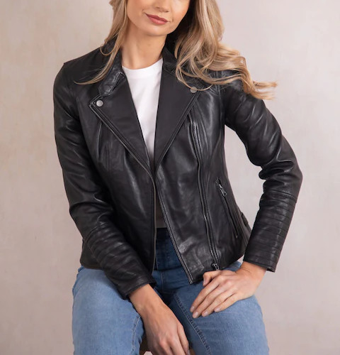 Leather jacket women black - jacket,