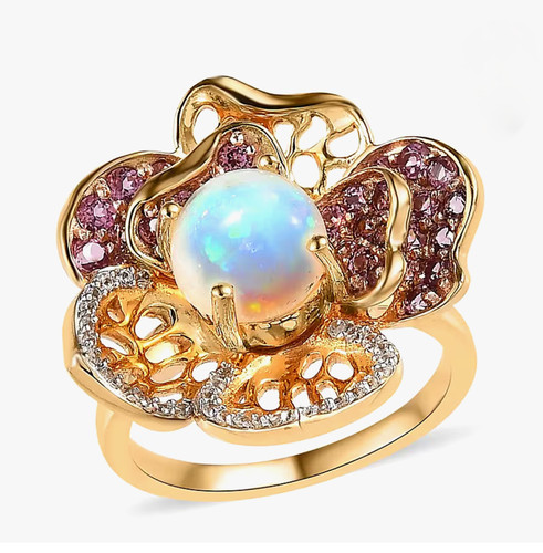 Statement floral opal ring - statement,