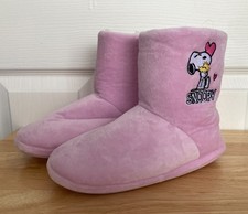 BNWT M&S Girls Pink Peanuts Kids' Snoopy™ Slipper Boots Size 4 (Eur 37)