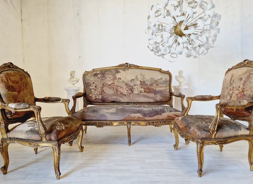 Antique french sofa and chairs - french,