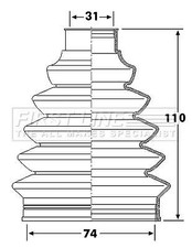 FIRST LINE Front Outer CV Boot Kit for Peugeot 206 sw HDi 1.4 (07/02-02/10)