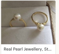 18k gold plated pearl ring - gold,