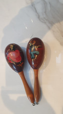 Wooden Flamencos Maracas of Mallorca Iberia Spain - retro tourist piece