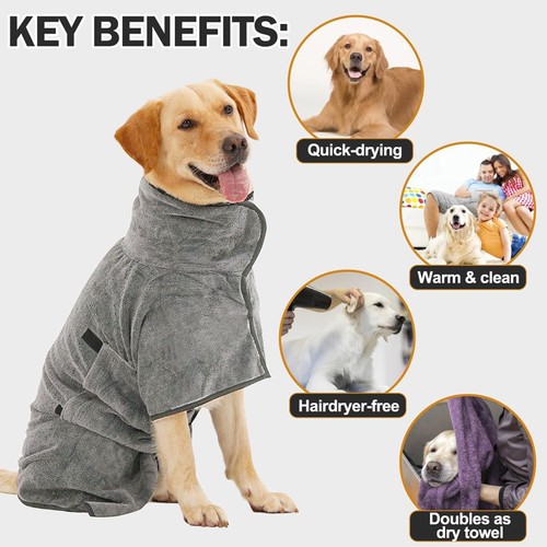 Dog bathrobe towel - dog,