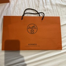 100% Authentic Hermes Gift Bag, Size M, Classic Orange Edition. 43x25x16cm