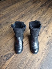 UGG Chyler Black Leather Sheepskin Lined Ankle Boots Women's Size UK 5.5