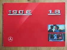Mercedes-Benz 190 E 1.8 brochure (& tech spec sheet) - 1990