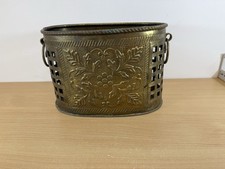 Vintage Brass Magazine Holder Rack Basket