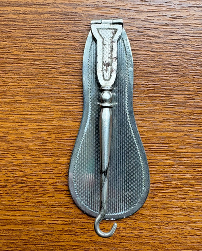 Antique folding button hook - button,