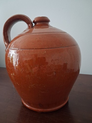 Sussex redware flagon.