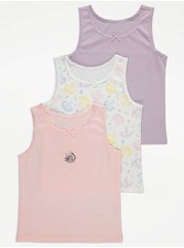 Disney Princess Girls Underwear Vest Tops 3 Pack Vests from George New in Packet