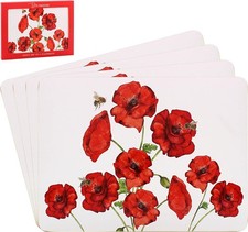 Poppy and Bees Placemats or