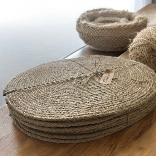 Set natural oval jute - set, 8