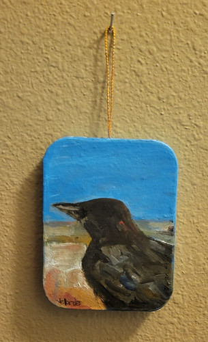 Original crow raven signed - original,