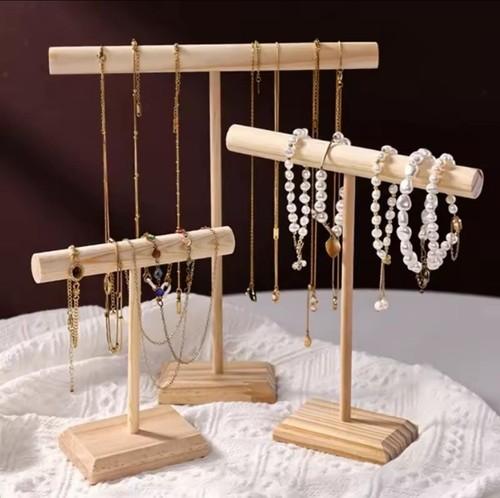 Wooden bar bracelet display - t-bar,