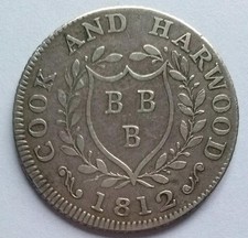 1812 Bridlington Shilling Coin Token Silver Good Very Fine Cook & Harwood
